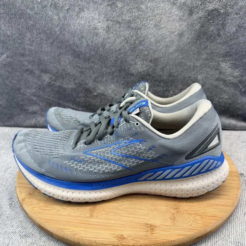 Brooks Glycerin GTS 19 Shoes Mens Size 9.5 Gray Running Sneakers 1103571D095